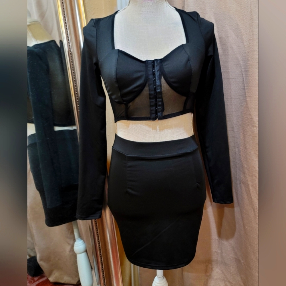 Preowened 2 pc set blouse/skirt